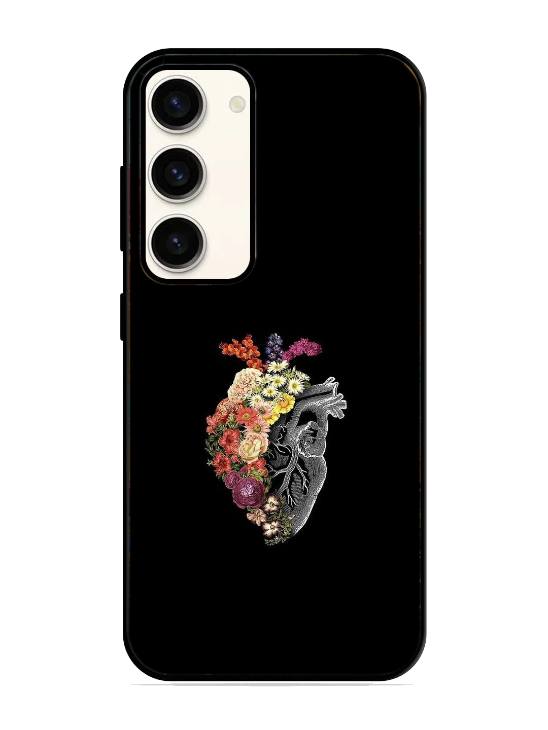 Heart Print Glass Case for Samsung S23 (a66)