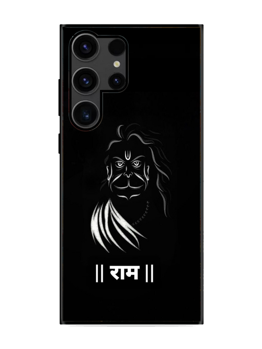 Lord Hanuman Print Glass Case for Samsung S23 Ultra (a85)