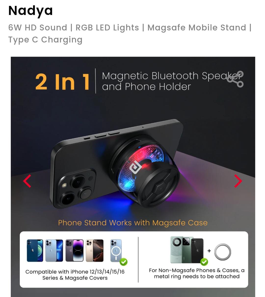 NADYA Magnetic Bluetooth Speaker