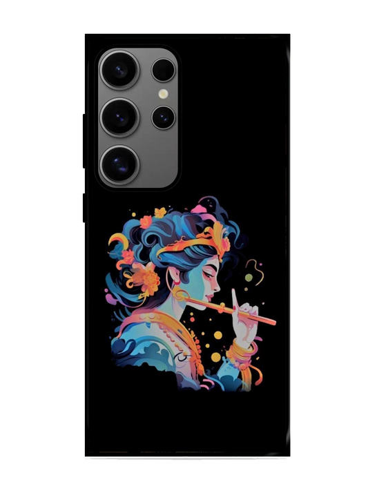 Lord Krishna Print Glass Case for Samsung S24 Ultra (A112)