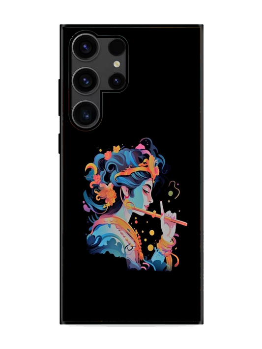 Lord Krishna Print Glass Case for Samsung S23 Ultra (a112)