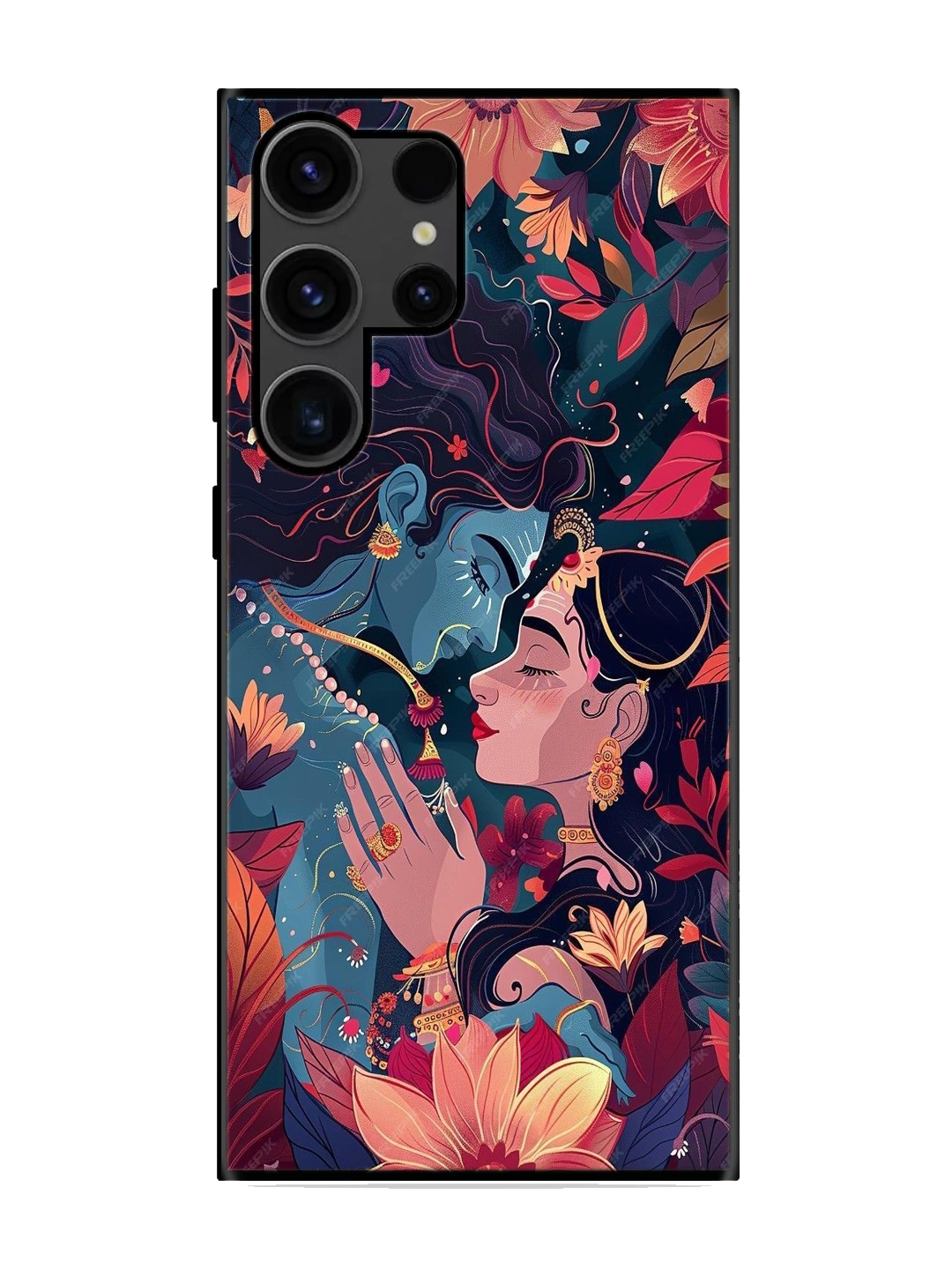 Radha Krishna Print Glass Case for Samsung S23 Ultra (a115)