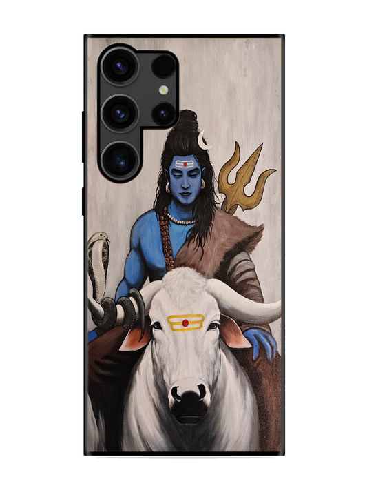 Lord Shiva Print Glass Case for Samsung S23 Ultra (a118)