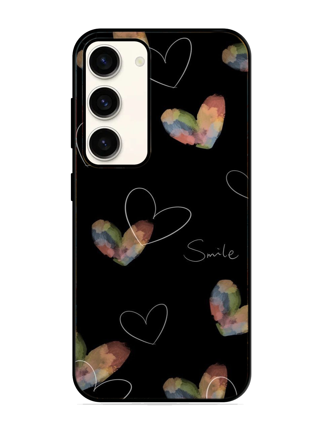 Heart Print Glass Case for Samsung S23 (a17)