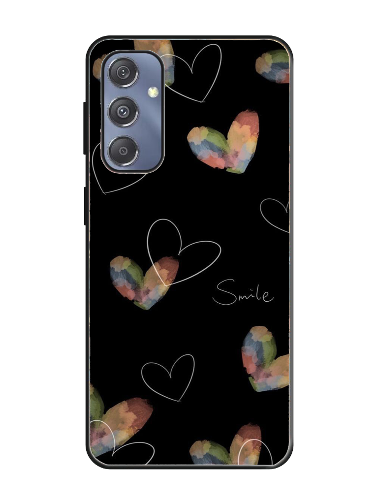 Heart Print Glass Case for Samsung S23 Fe (a17)