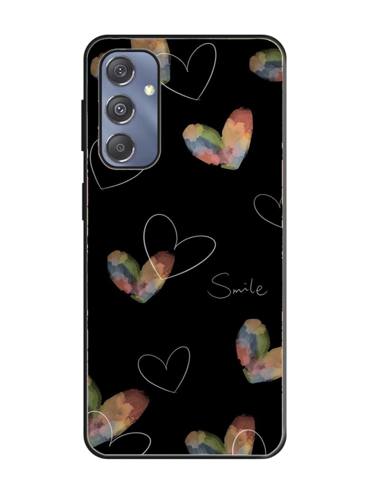 Heart Print Glass Case for Samsung S23 Fe (a17)