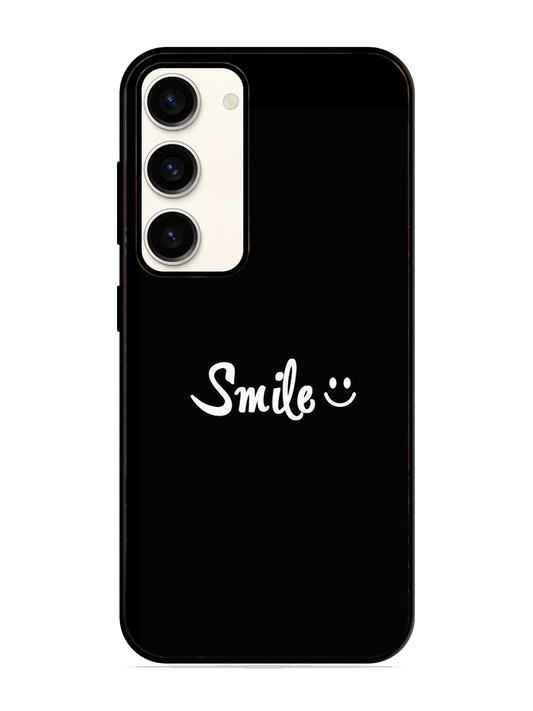 Smile Print Glass Case for Samsung S23 (a19)