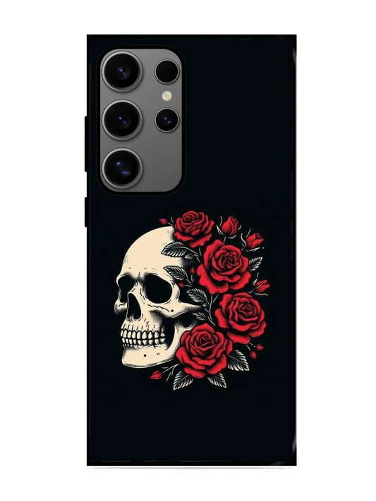 Skull Print Glass Case for Samsung S24 Ultra (A26)