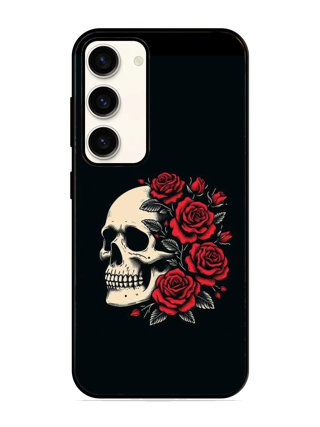 Skull Print Glass Case for Samsung S23 (a26)