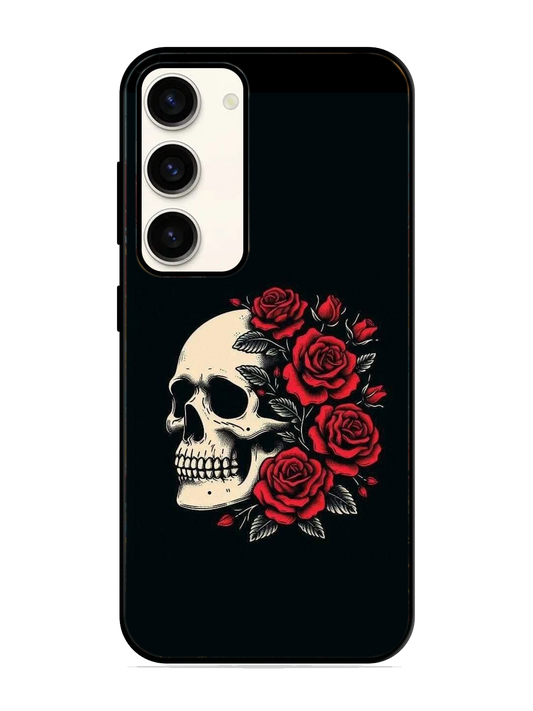 Skull Print Glass Case for Samsung S23 (a26)