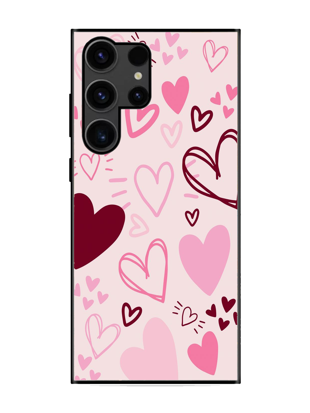 Heart Print Premium Glass Case for Samsung S23 Ultra (a31)