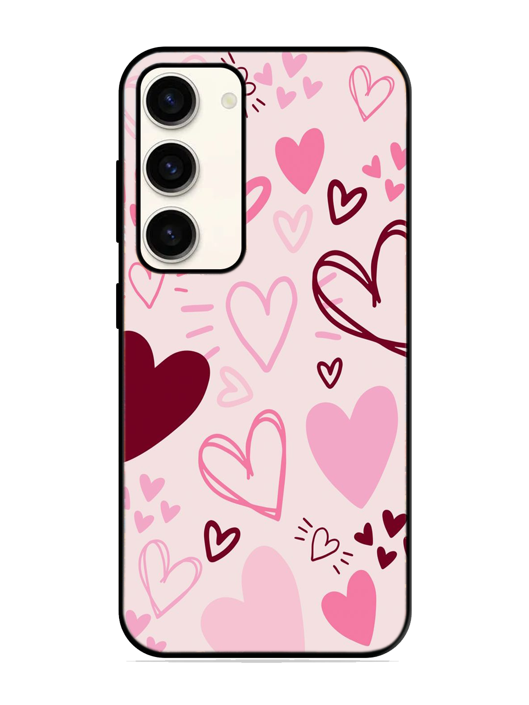 Heart Print Glass Case for Samsung S23 (a31)