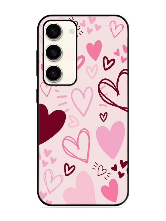 Heart Print Glass Case for Samsung S23 (a31)