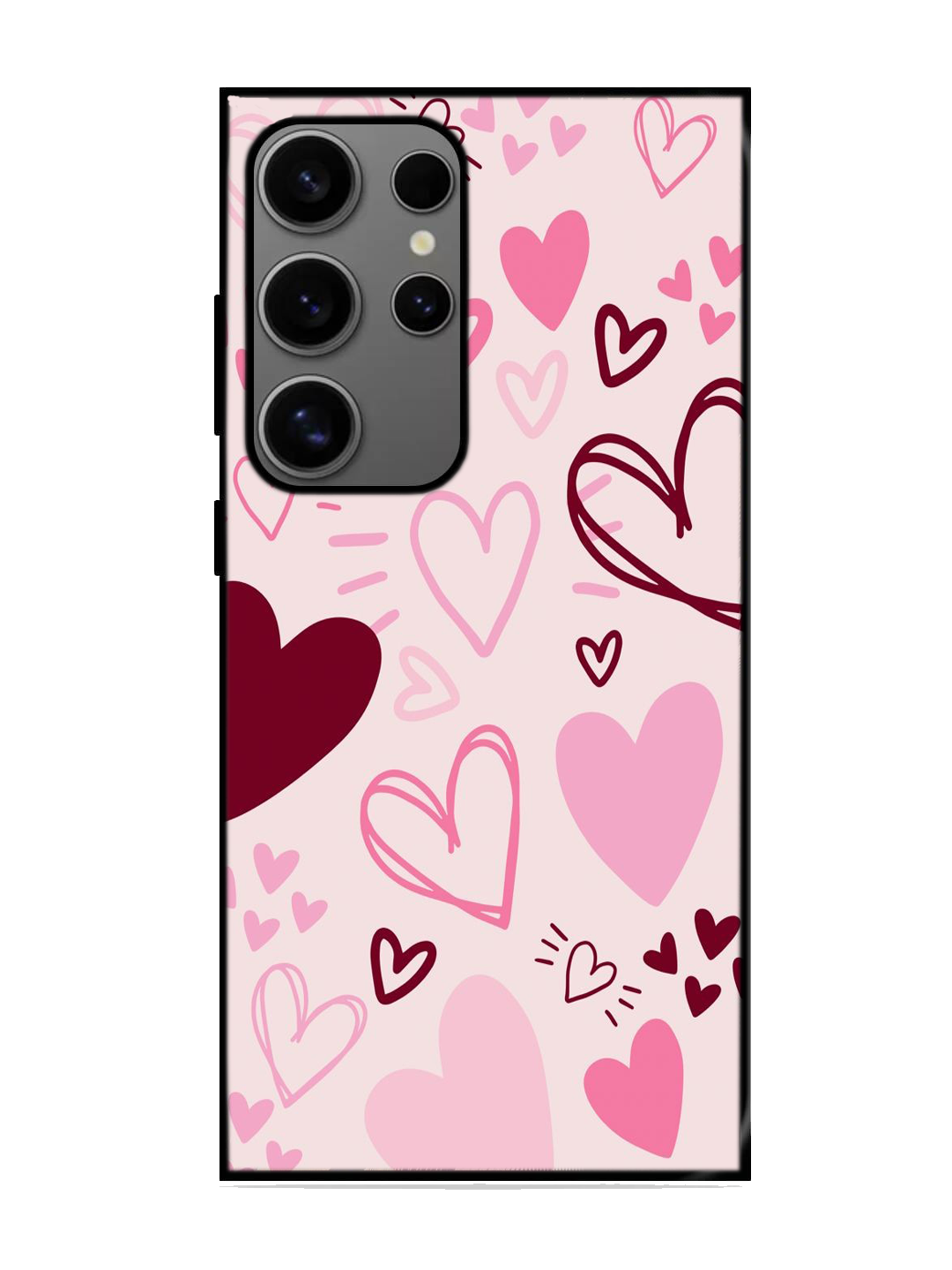 Heart Print Glass Case for Samsung S24 Ultra (A31)