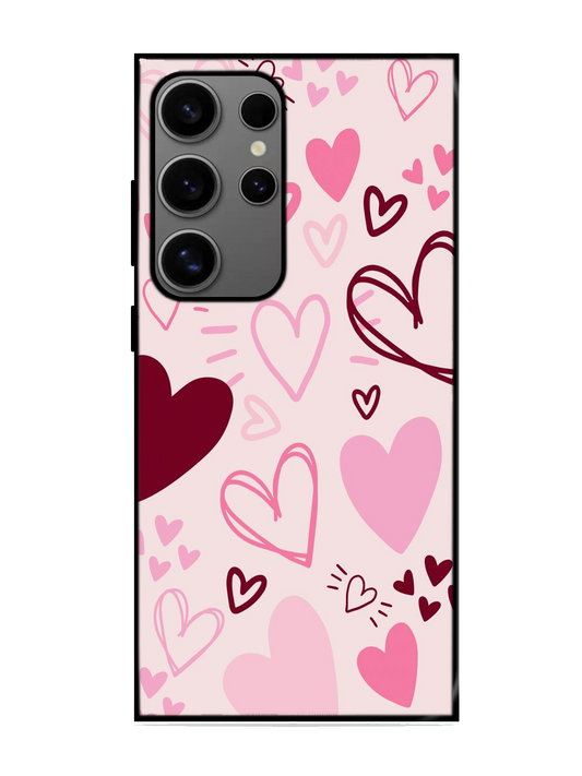 Heart Print Glass Case for Samsung S24 Ultra (A31)