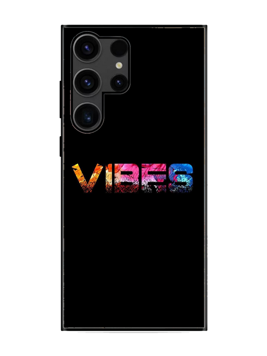 Vibes Print Premium Glass Case for Samsung S23 Ultra (a33)