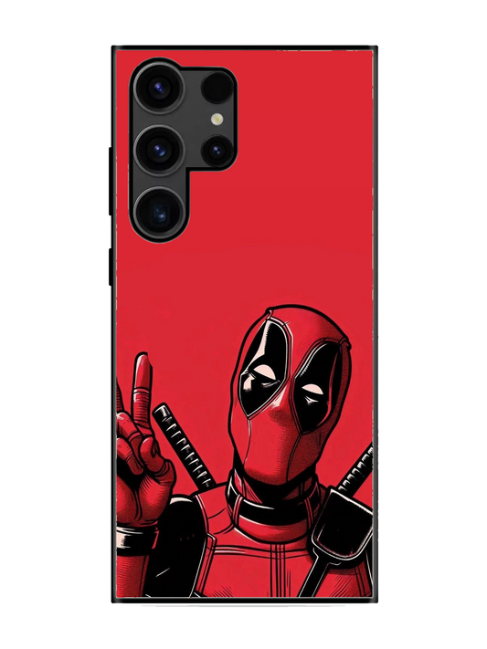 Deadpool Print Premium Glass Case for Samsung S23 Ultra (a34)