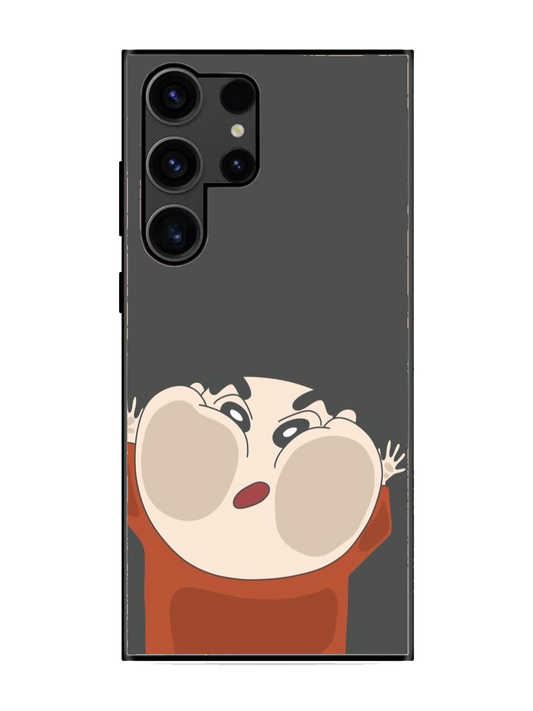 Shinchan Print Premium Glass Case for Samsung S23 Ultra (a35)