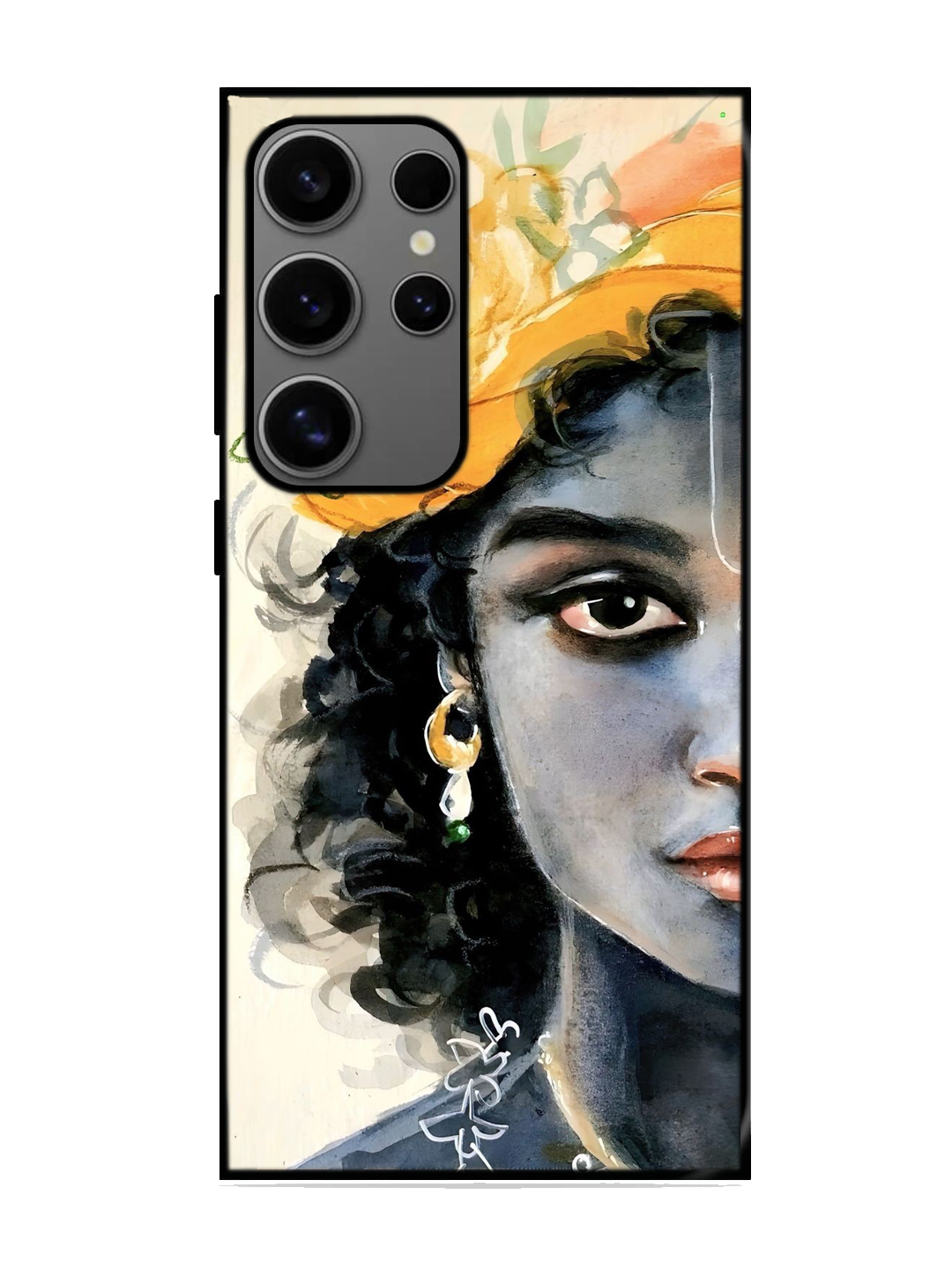 Lord Krishna Print Glass Case for Samsung S24 Ultra (A38)