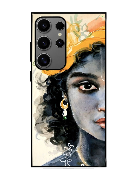 Lord Krishna Print Glass Case for Samsung S24 Ultra (A38)