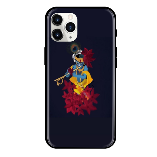 Lord Krishna Print Glass Case