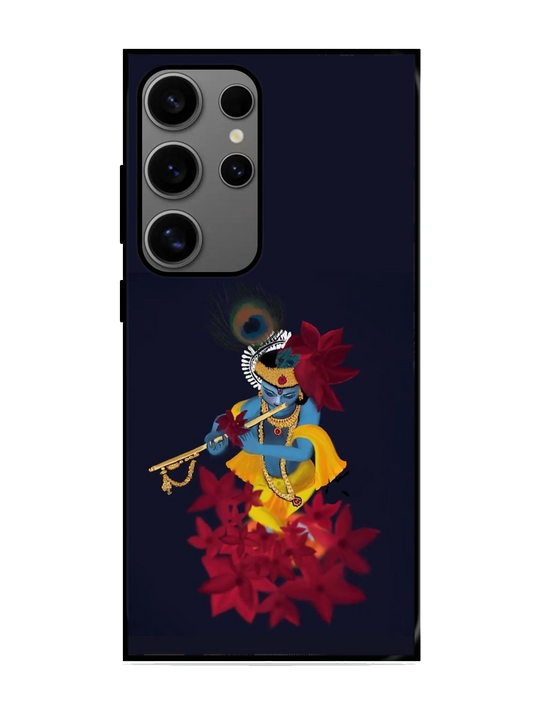 Lord Krishna Print Glass Case for Samsung S24 Ultra (A39)
