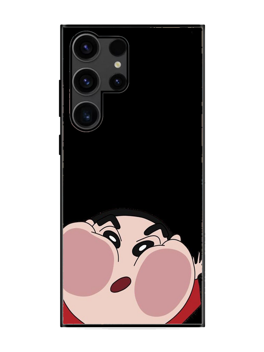 Shinchan Print Glass Case for Samsung S23 Ultra (a41)