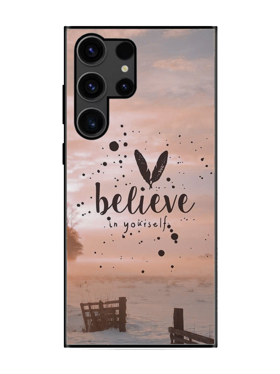 Believe Print Glass Case for Samsung S23 Ultra (a45)