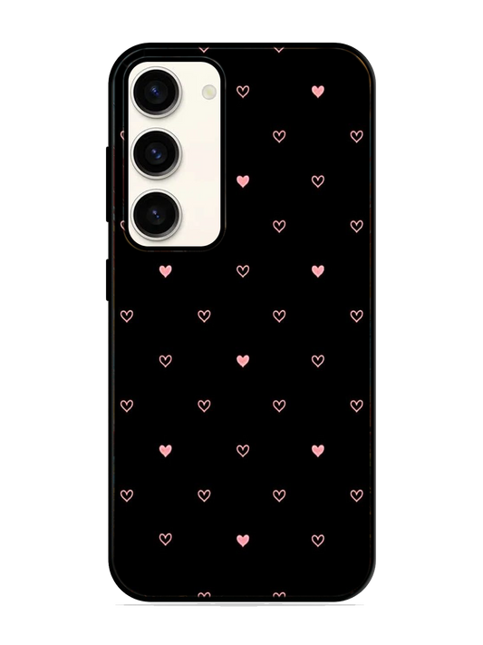 Heart Print Glass Case for Samsung S23 (a4)