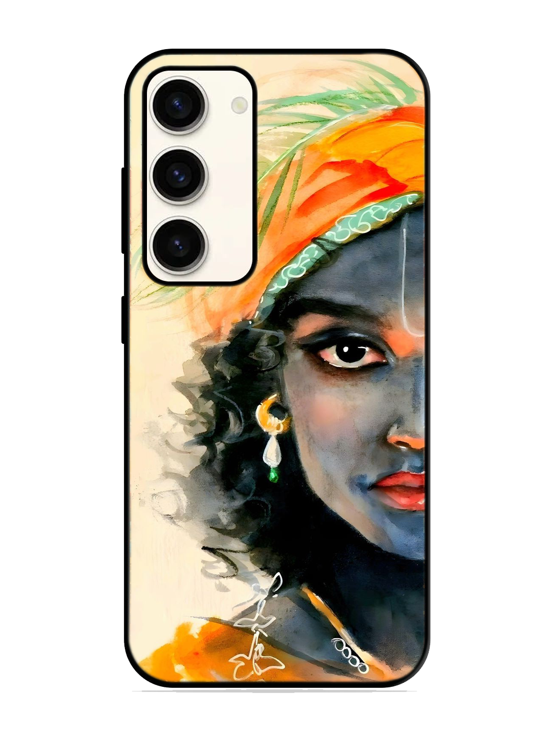Lord Krishna Print Glass Case for Samsung S23 (a51)