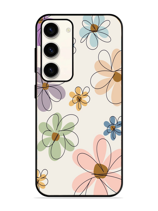 Flower Print Glass Case for Samsung S23 (a60)
