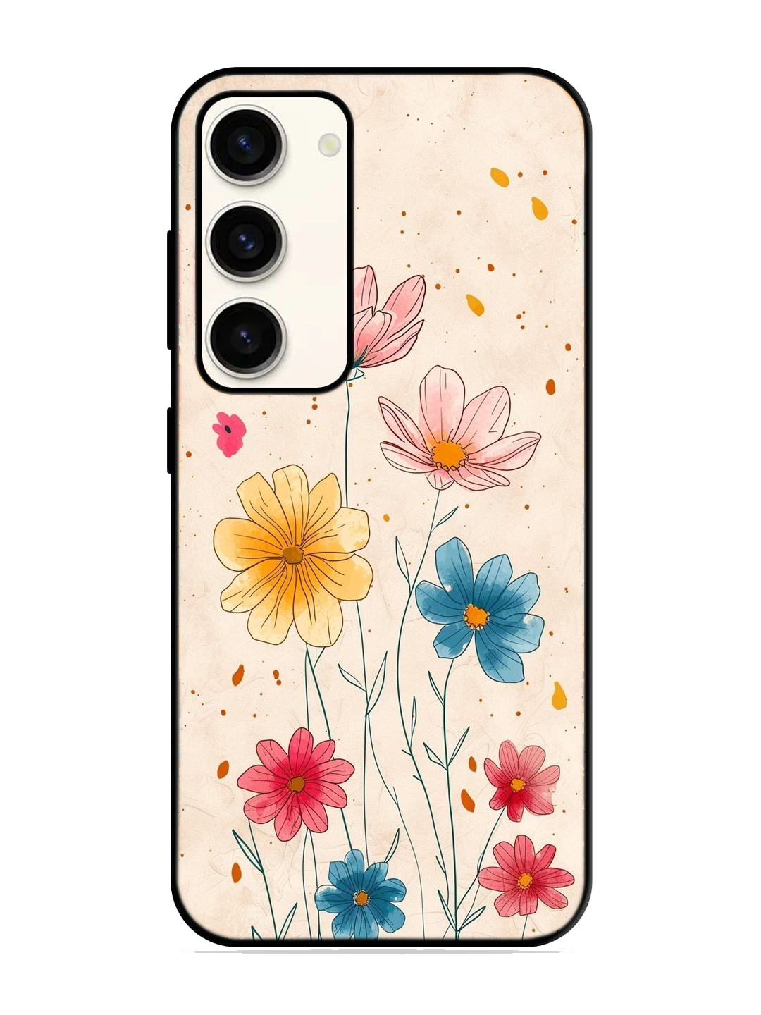 Flower Print Glass Case for Samsung S23 (a61)