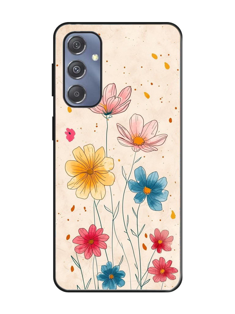 Flower Print Glass Case for Samsung S23 Fe (a61)