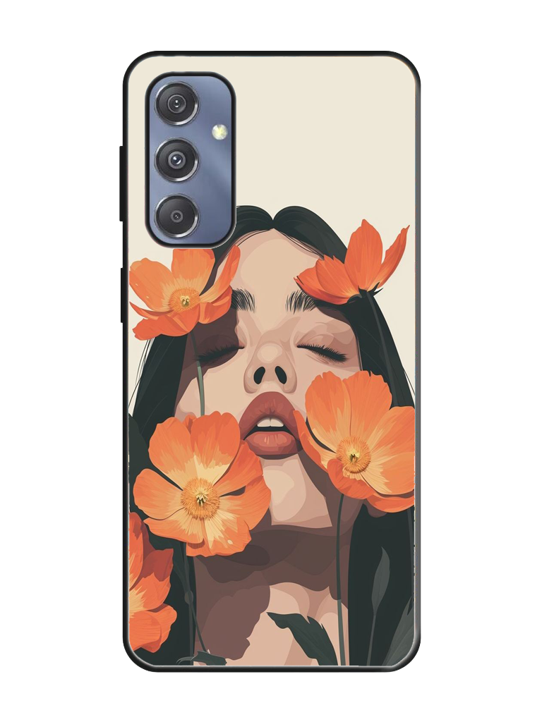 Flower Print Glass Case for Samsung S23 Fe (a62)