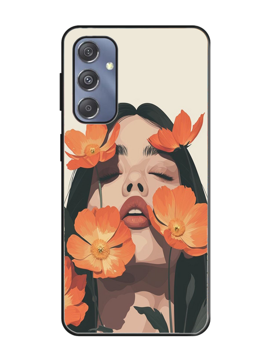 Flower Print Glass Case for Samsung S23 Fe (a62)